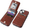 KIHUWEY iPhone 15 Case Wallet with Credit Card Holder, Premium Leather Magnetic Clasp Kickstand (Brown)