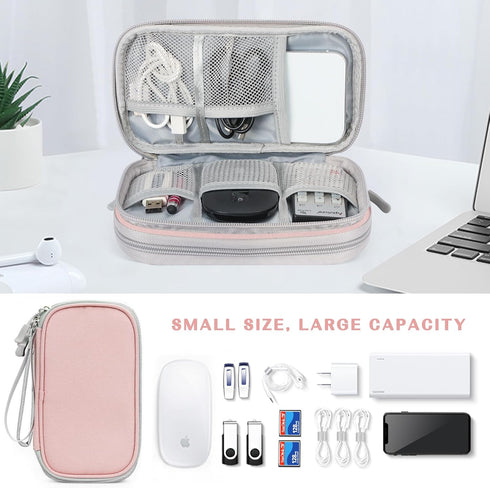 FYY Electronic Organizer, Travel Cable Organizer Bag, Portable Waterproof Double Layers Storage Bag for Accessories