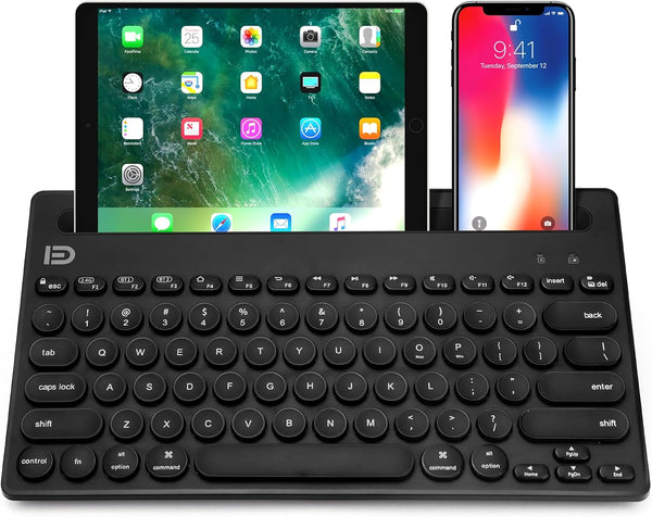 Wireless Keyboard - Dual Channel Multi-Device Bluetooth Keyboard, Portable Slim for Tablet and PC