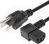 CERRXIAN 4.92FT 18AWG Right Angle 3 Prong Computer Power Cord, NEMA 5-15P to