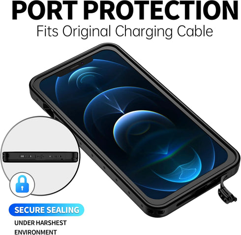 BEASTEK Waterproof Case for iPhone 12 Pro Max, NRE Series Shockproof IP68 with Built-in Screen Protector (Clear)