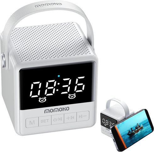 MOMOHO Portable Bluetooth Speaker with Time Display, Portable Wireless Speaker, TWS Stereo Sound,