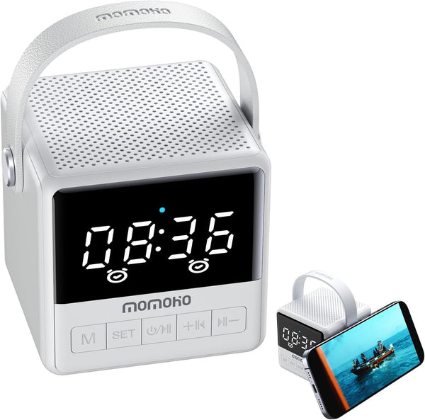 MOMOHO Portable Bluetooth Speaker with Time Display, Portable Wireless Speaker, TWS Stereo Sound,