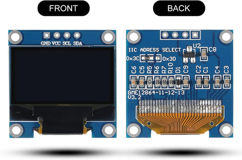 DWEII 6PCS 0.96 inch 12864 128X64 I2C SSD1306 4 OLED LCD Display Board Module IIC Driver Pins for Arduino Raspberry