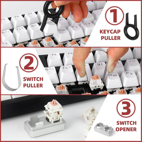 RUNJRX Switch Opener for Cherry MX, Akko, Gateron, TTC, Kailh Panda Mechanical Keyboard Switches (Silver)
