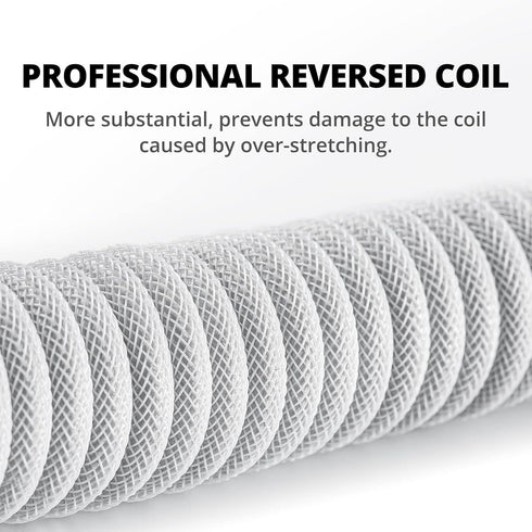 1.5M GUNMJO Pro Custom Coiled USB C Cable for Gaming Keyboard, Double-Sleeved Mechanical Keyboard Cable with Detachable