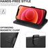 TUCCH Wallet Case for iPhone 12 Mini 5G, RFID Blocking Card Slot Stand, PU Leather Magnetic Flip Folio Cover