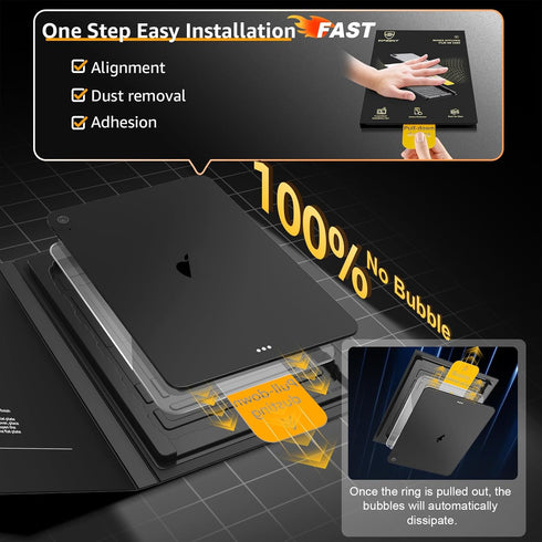 Vipsent 2-Pack 11th A16 11-in. /10th 10.9-in. (2025/2022) 9H+ Glass Screen Protector for iPad Generation Military