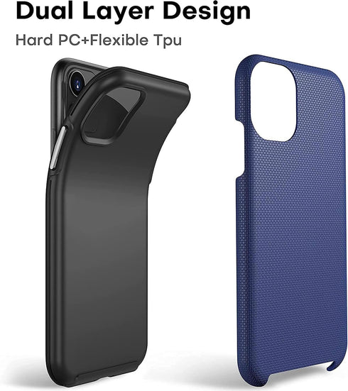 CellEver Heavy-Duty Case for iPhone 11, Dual Layer, Military Grade Protection, Slim, Shockproof Non-Slip, Navy Blue
