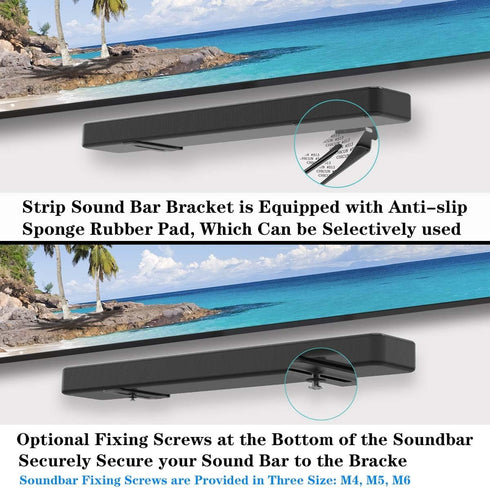 Agandax Dolby V01) Soundbar Wall Mount Bracket Universal Soundbar Mount Shelf Depth Adjustable for Bose, Samsung