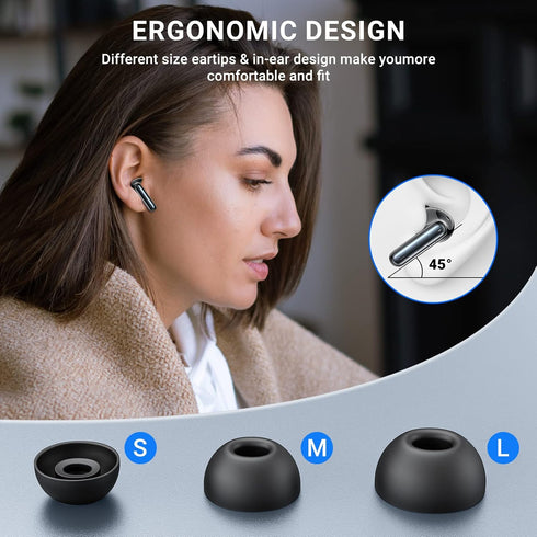 Wireless Earbuds 2024 with HiFi Stereo, 4 ENC Noise Cancelling Mic, 42H Playtime, Bluetooth 5.3 Sport Earphones for
