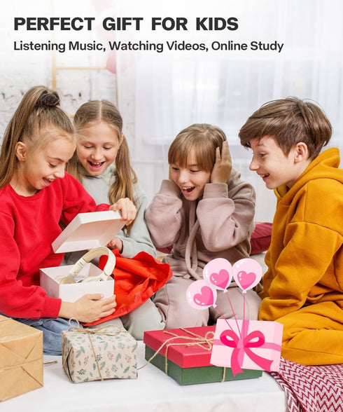 Kids Bluetooth Headphones, Over Ear Wireless 5.3 Headsets, Built-in Mic, Comfortable Wear & HD Sound for School Travel