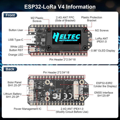 AYWHP ESP32 V4 V4 0.96 SX1262 ESP32-S3R2 16M LoRa Development Board for Meshtastic, Lora WiFi Bluetooth Module