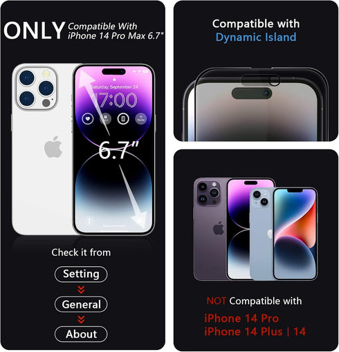 imluckies 2 Pack Matte Privacy Screen Protector for iPhone 14 Pro Max, 6.7", Anti-Spy, Anti-Fingerprint, Easy Install