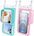 Niveaya Floatable Waterproof Phone Pouch 2 Pack, Large Space Adjustable Neck Lanyard, Phone Dry Bags for Beach Travel