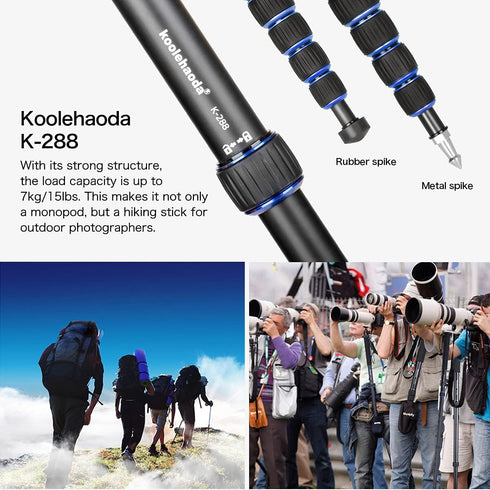 Koolehaoda 64-inch Aluminium Camera Monopod Unipod