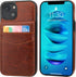 KIHUWEY Wallet Case for iPhone 14, Premium Leather with Credit Card Holder, Flip Magnetic Clasp, Brown