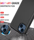 Diverbox Heavy Duty Protection Case for iPhone 13, Black-2in1, Shockproof with Tempered Glass Screen Protector