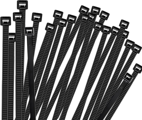 Zip Ties 8 inch Heavy Duty with 120 Pounds Tensile Strength, Black Cable Ties for Multi-Purpose Use