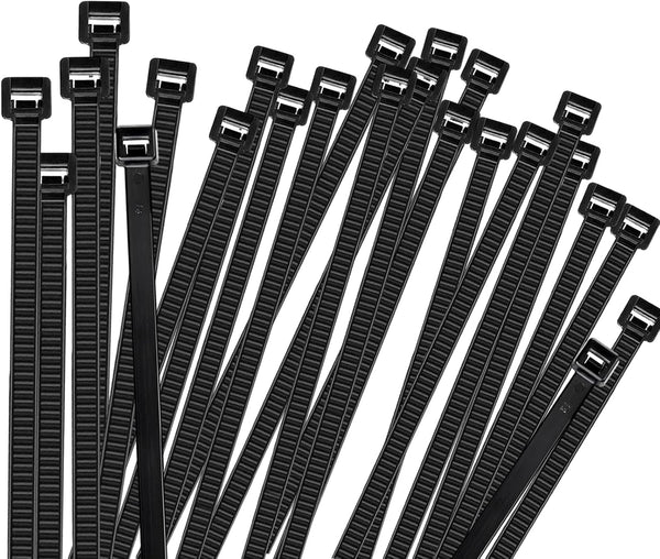 Zip Ties 8 inch Heavy Duty with 120 Pounds Tensile Strength, Black Cable Ties for Multi-Purpose Use