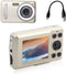 Mini Video Camera with 2.4 Inch LCD Screen, 1600W Full HD Compact Camera, 4X Digital Zoom, Golden