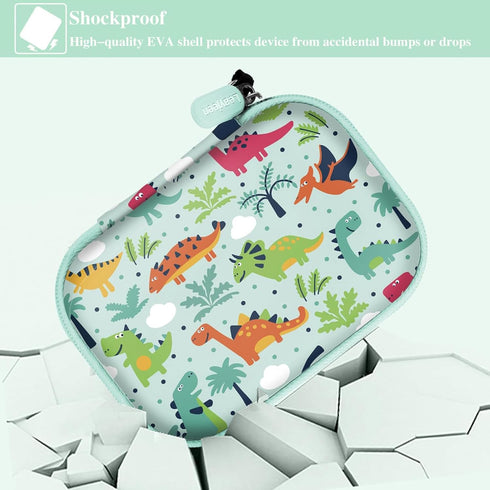 Leayjeen Kids Camera Case, Green Dinosaur for Goopow/Mgaolo/HOOMOON/Hangrui Kids Camera Toys, Best Easter Birthday Gift