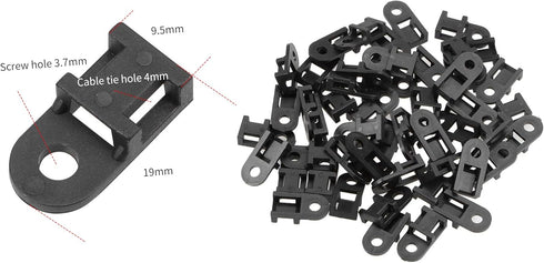 120 Set Cable Zip Tie Mounts Kit, Black 6" Zip Ties, Cable Tie Base and Tapping Screw