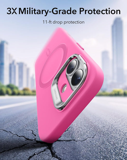 ESR 17, 17, Silicone Case for iPhone Built-in Camera Stash Stand Compatible with MagSafe, Military-Grade Drop