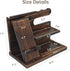 Phone Organizer Birthday Gifts for Men, Wood Docking Station, Nightstand Organizer for Desk, Brown