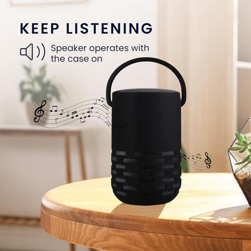kwmobile Silicone Case for Bose Portable Home Speaker, Protective Mini Speaker Cover - Black