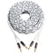 12AWG Speaker Cable (3 Feet), 1 Pack Premium Heavy Duty Braided Speaker Wire with Dual Gold Plated Banana Plug, In-Wall