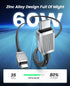 ORICO 60W USB C to USB C Cable, Nylon Type C Charger Fast Charging Cable Cord Compatible with iPhone 15/15 Pro/15 Plus/15 Pro Max, MacBook Air/Pro, iPad, Samsung Ultra (5ft)