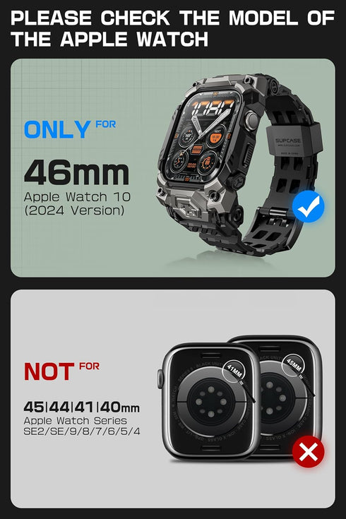 SUPCASE for Apple Watch 10 46mm Case with Band (Unicorn Beetle Ore), Military-Grade Protection Rugged Cover