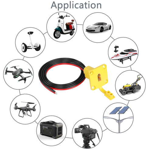 CERRXIAN 3.2FT 12AWG XT60 Male Bare Wire with Mount Panel for RC Lipo Battery FPV Drone