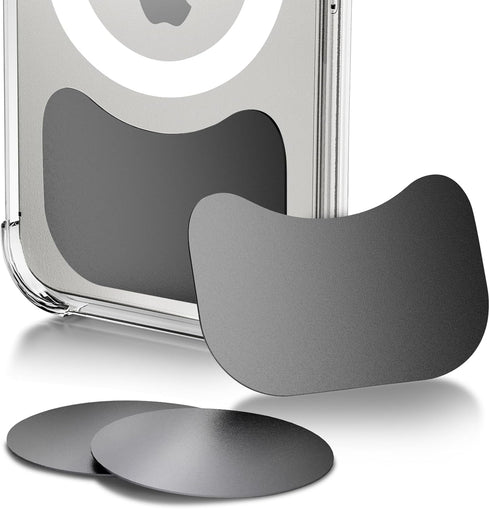 volport 4 Pack Metal Plate for Phone Magnet, Universal Steel Plate with Adhesive Backing for Car Magnetic Mount Cell