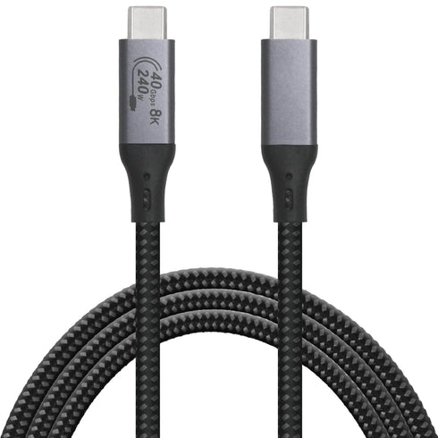 Vebner 6-Foot USB4 3, 4 8K 40gbps 240W Cable Compatible with Thunderbolt Thunderbolt and USB-C - Supports HD Display