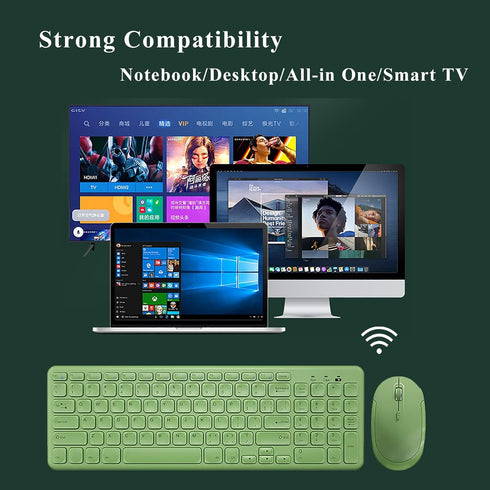 Wireless Keyboard and Mouse Combo, JieruiDeng 2.4Ghz USB Cordless Slim Silent Keyboard and Mouse Kit