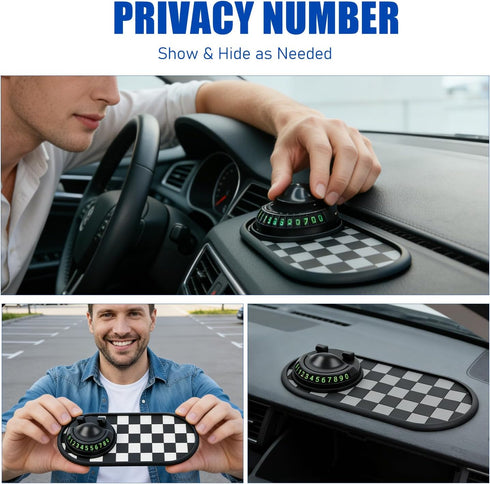 Generic Number,360 Mobile Phone Bracket Anti-Slip Mat,Multifunction Car Dashboard Mat with Temporary Parking Rotating