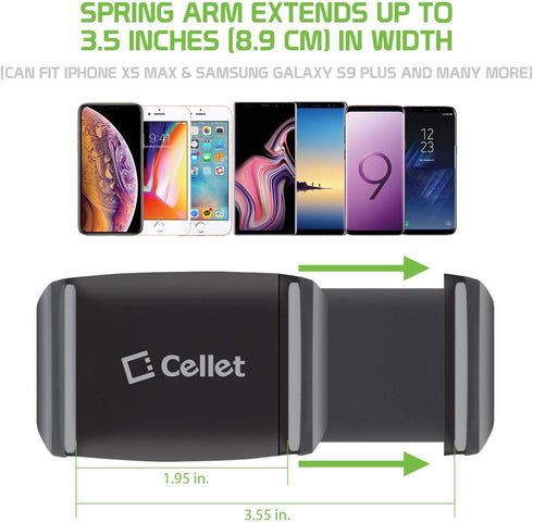 Cellet Vehicle Rear View Mirror Phone Holder Mount Universal Smartphone Cradle Compatible with iPhone Samsung