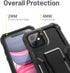 FITO Dual Layer Shockproof Case for iPhone 11 and iPhone XR, with Screen Protector and Built-in Kickstand (Black)