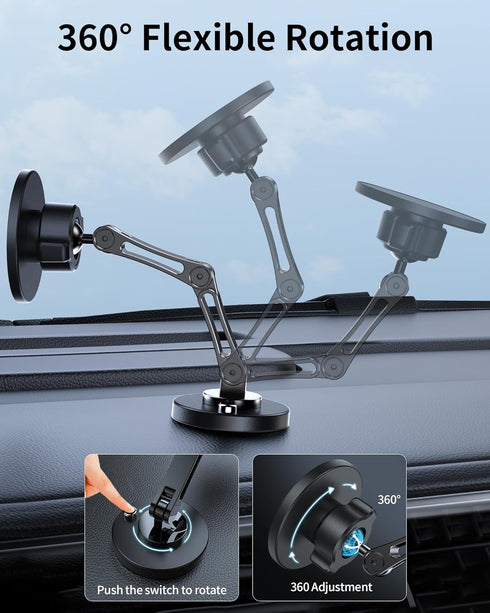 ZBF (360 17 16 15 14 13 Magnetic Car Phone Holder Mount Rotation) Cell Phone Car Holder, Phone Mount for Car Windshield