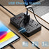 HUNIAN 5 8 6 Charger(1 Power Strip with USB Ports, Ft Extension Cord Flat Plug with Outlets, USB USB C Port), Indoor