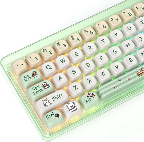 Keycaps 60 Percent PBT Keycaps for Mechanical Keyboard, 139 Key Keycaps, Cute Dye-Sublimation MOA Profile Custom