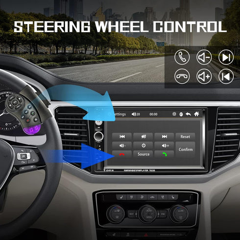 Double Din Car Stereo, 7" Touch Screen 2 Din Car Radio with Bluetooth FM, MP5 Player with USB/SD/AUX Input