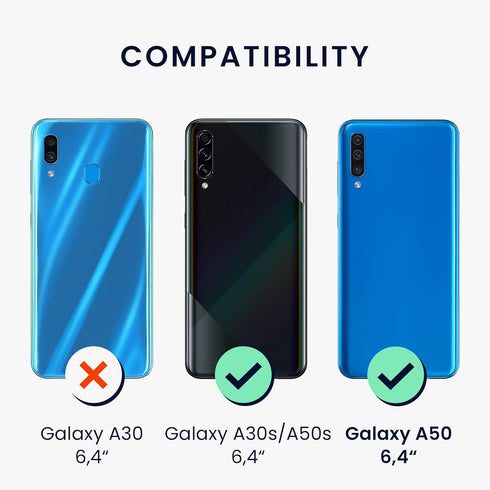 kwmobile TPU Silicone Case for Samsung Galaxy A50, Soft Finish Phone Cover in Cool Mint