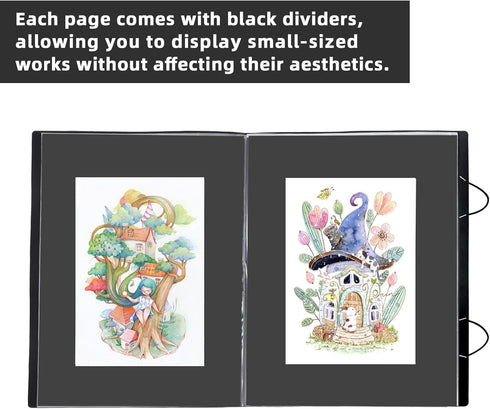 ZFCLXX 18"x24" 500-Pieces Large Art Portfolio Heavy Duty Binder with Plastic Sleeves, Portfolio Folder with Protectors