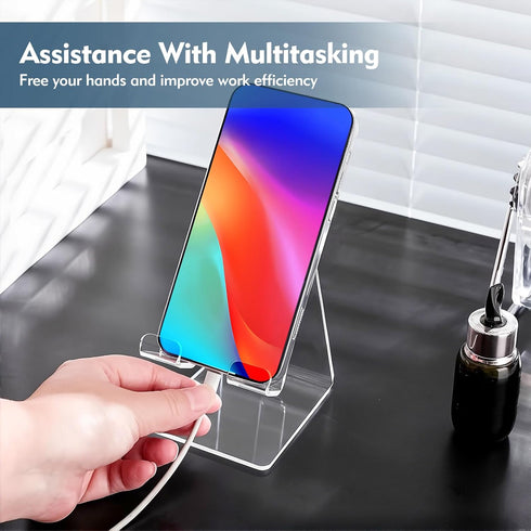 KBPNO 16 15 14 13, Acrylic Phone Stand, Portable Clear Cell Phone Stand, Compatible with Phone Android Smartphone, Pad