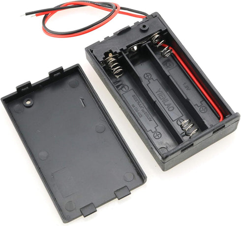 E-outstanding 4PCS AAA Battery Case Holder, 3 Slots x 1.5V with ON/Off Switch and Wire Leads
