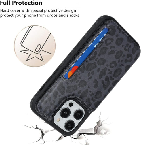 iCoverCase for iPhone 14 Pro Max with Card Holder, RFID Blocking PU Leather Protective Wallet Case for iPhone 14 Pro