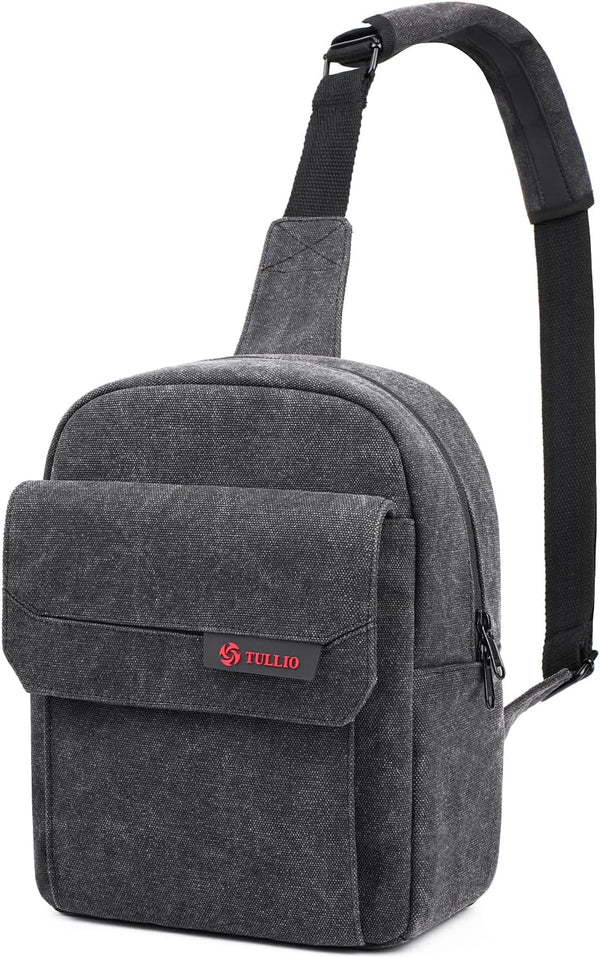 Tullio Crossbody Camera Bag for Photographer, Waterproof Canvas Sling Bag Compatible with Nikon Sony